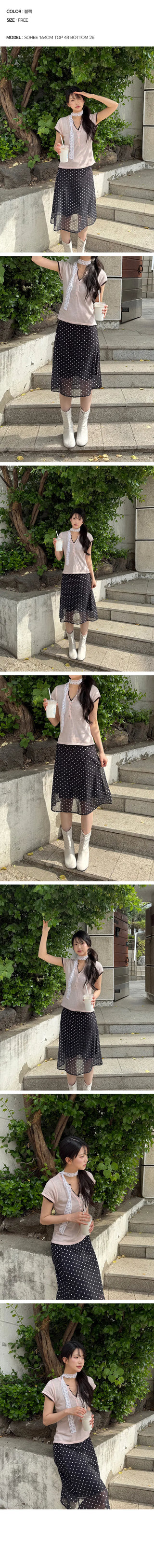 Dokko Dot Midi Skirt