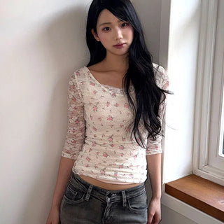 Floral Lace See-through Sleeveless Tee