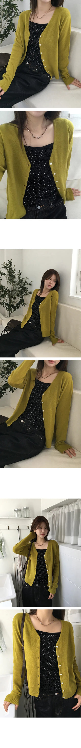Soap Soft V-Neck Long Sleeve Cardigan