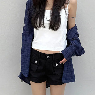 Front Button Roll-up Shorts