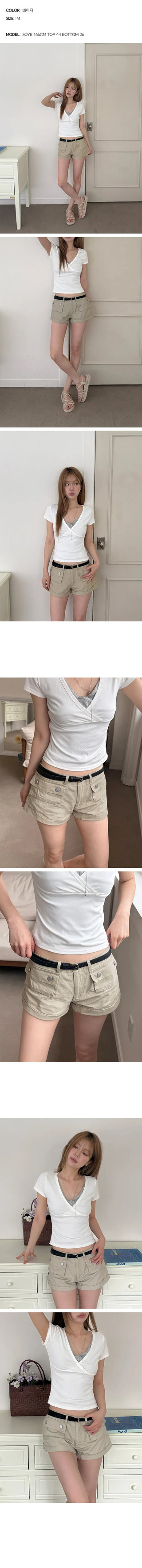 Front Button Roll-up Shorts