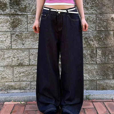 Exi Wide Raw Denim Pants