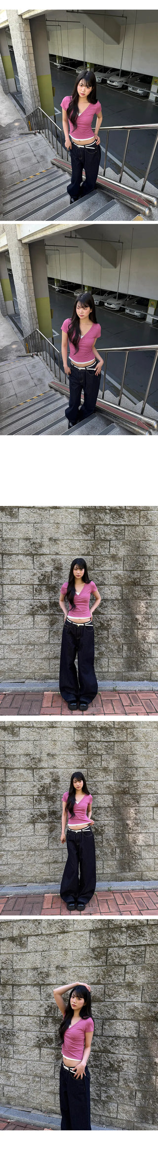 Exi Wide Raw Denim Pants