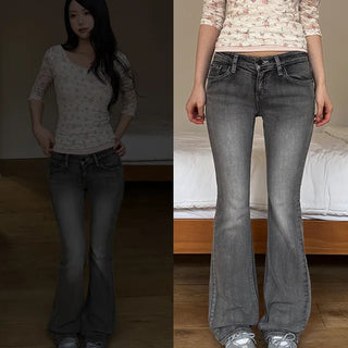 Matte Gray Low Bootcut Pants