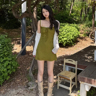 Julie Vintage Shirred Mini Dress