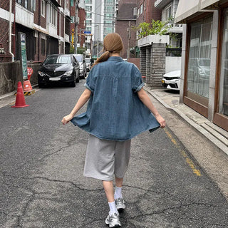 Arc Pocket Short Sleeve Denim Shirt