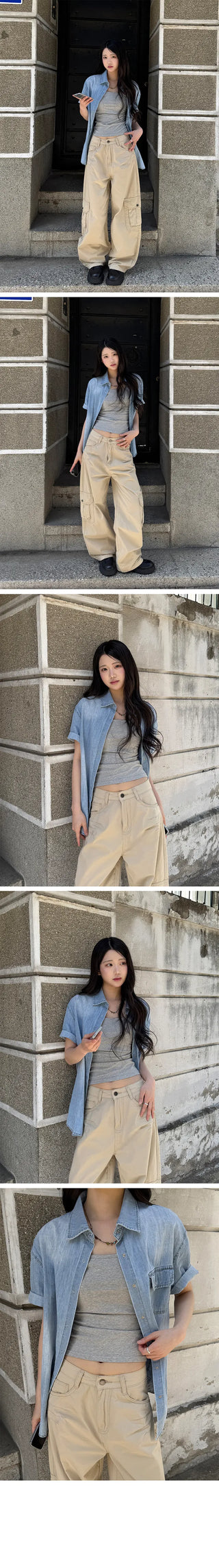 Arc Pocket Short Sleeve Denim Shirt