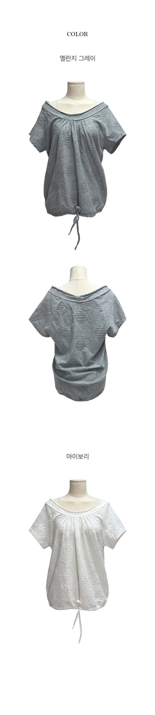 Mur Rouge Dot Off-Shoulder T-Shirt