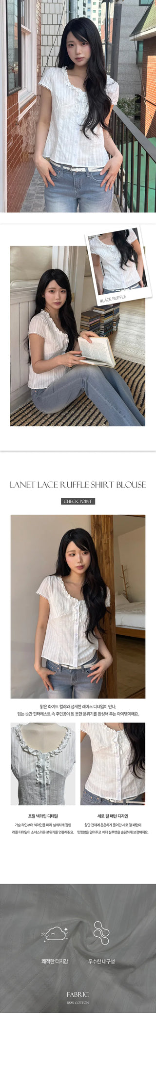 Lanet Lace Frill Shirt Blouse