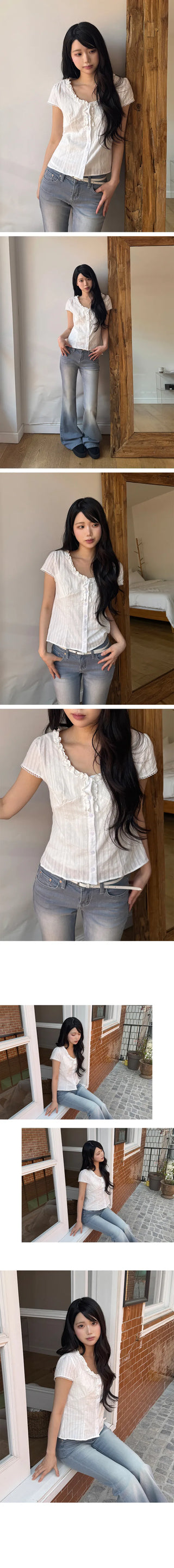 Lanet Lace Frill Shirt Blouse