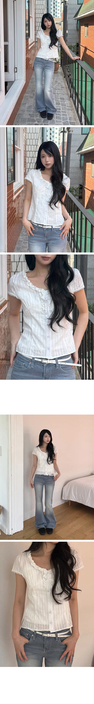Lanet Lace Frill Shirt Blouse