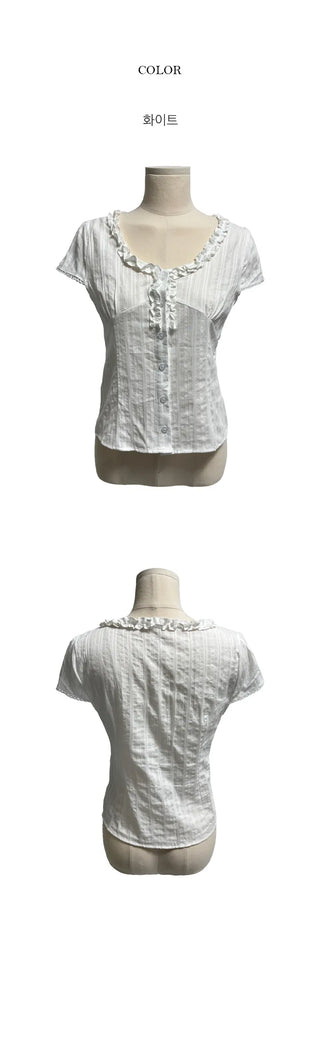 Lanet Lace Frill Shirt Blouse
