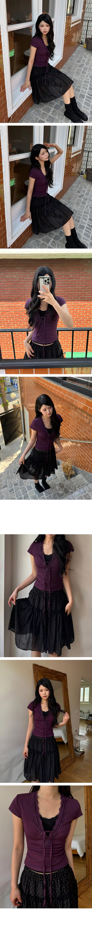 Zion Lace Cap Sleeve Short T-shirt