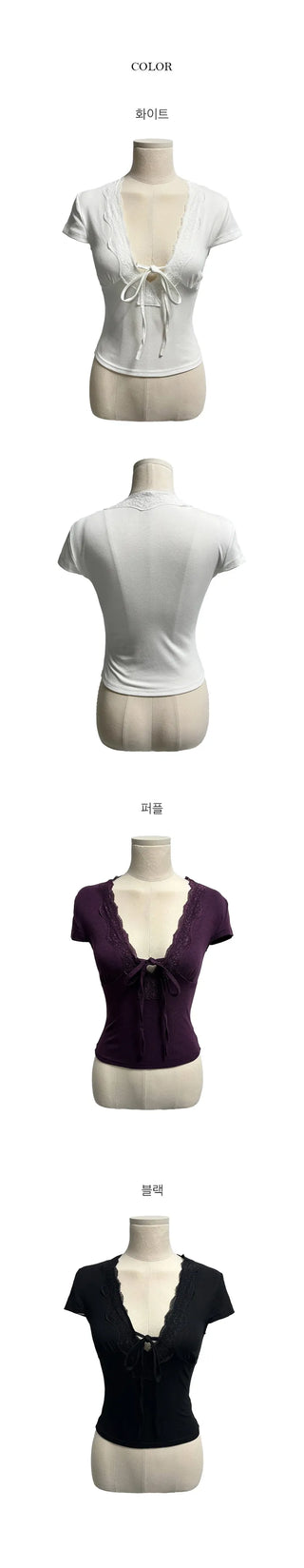 Zion Lace Cap Sleeve Short T-shirt