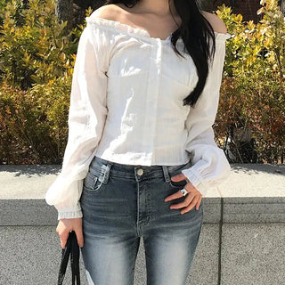 Delua Punching Off-Shoulder Blouse