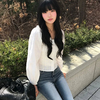 Delua Punching Off-Shoulder Blouse