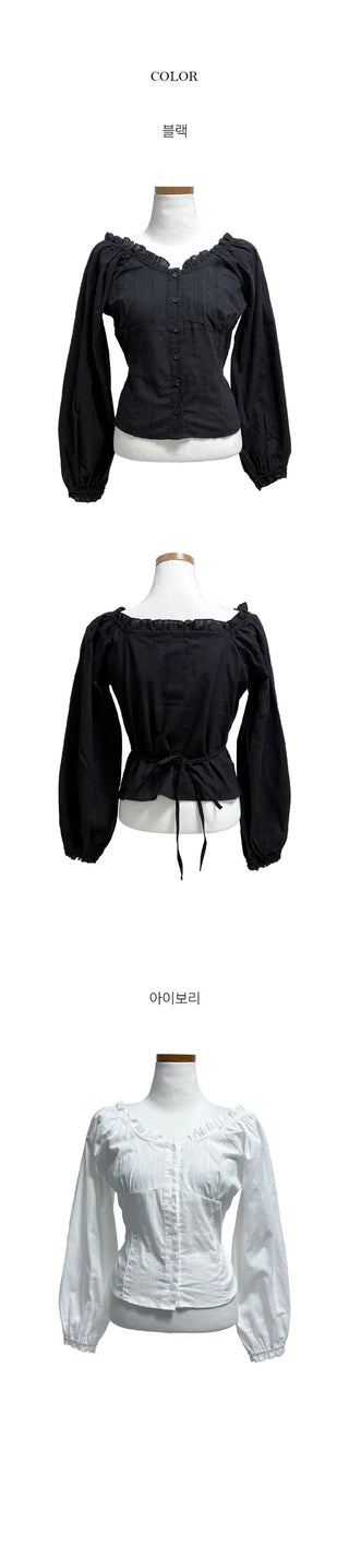 Delua Punching Off-Shoulder Blouse
