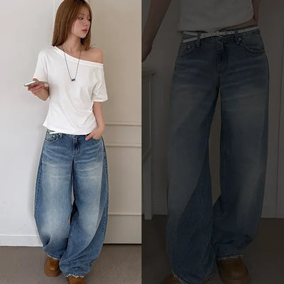 Fuko Washed Wide Denim Pants