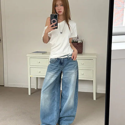 Fuko Washed Wide Denim Pants
