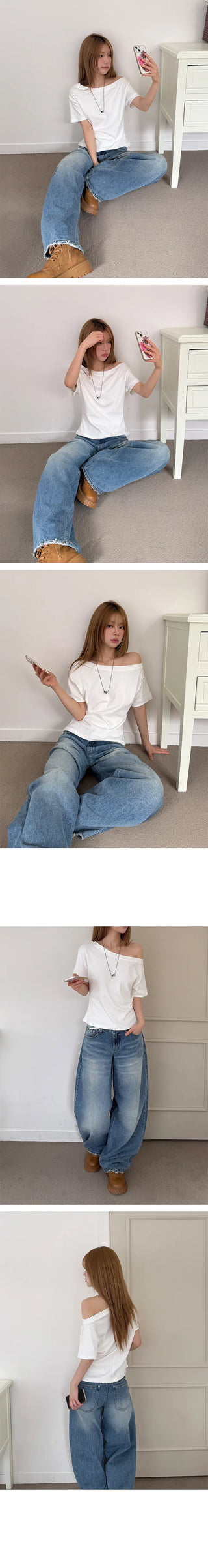 Fuko Washed Wide Denim Pants