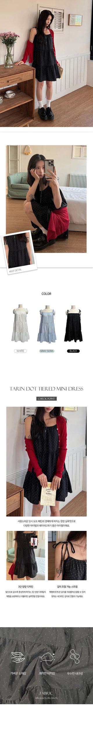 Tarin Dot Tiered Mini Dress