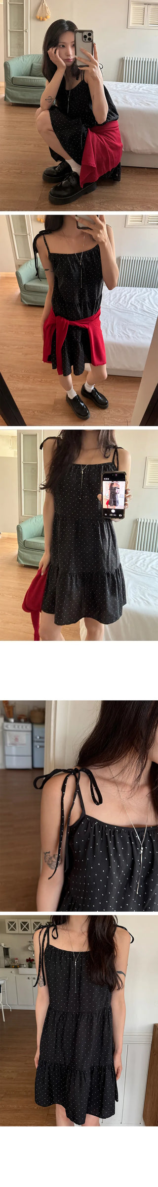 Tarin Dot Tiered Mini Dress