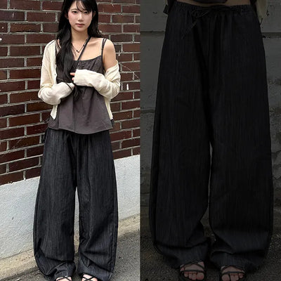 Kutz Raw Denim Wide Elastic Waist Pants