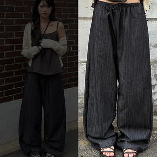 Kutz Raw Denim Wide Elastic Waist Pants