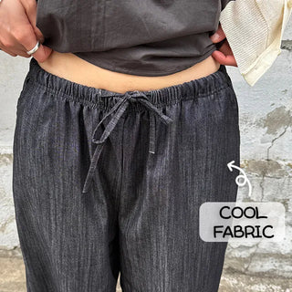 Kutz Raw Denim Wide Elastic Waist Pants