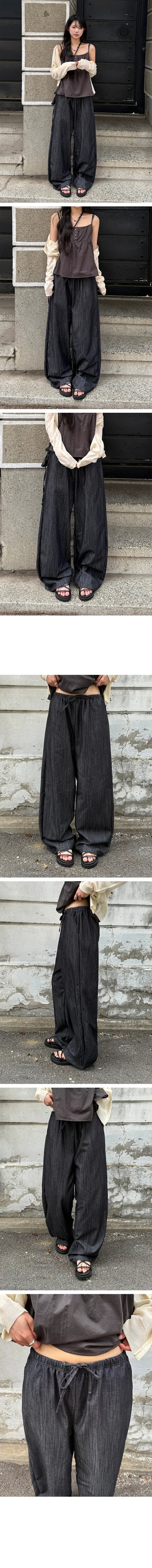 Kutz Raw Denim Wide Elastic Waist Pants
