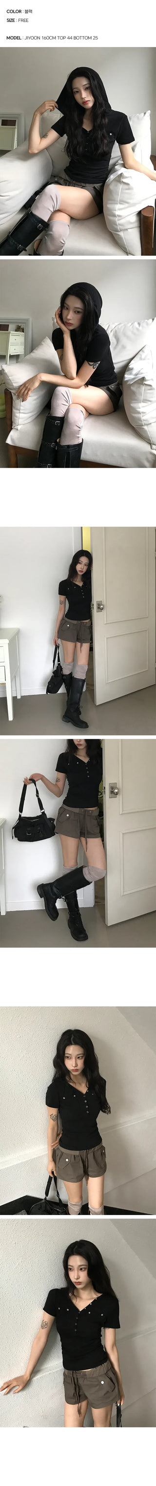 Chief Snap Pocket Hoodie Short Sleeve T-shirt