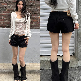 Zephy Vintage Damaged Cotton Shorts