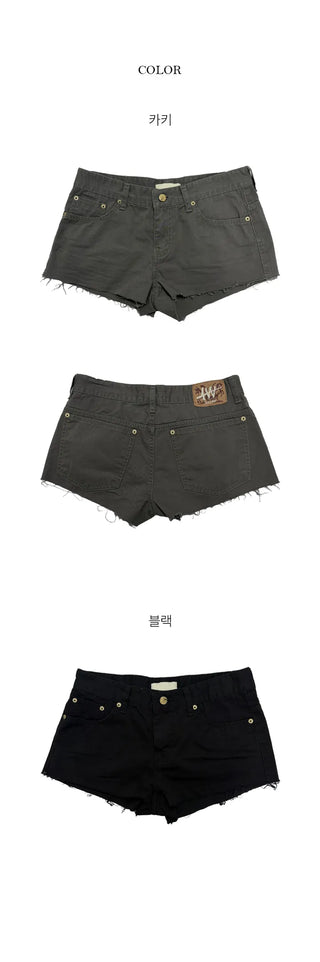 Zephy Vintage Damaged Cotton Shorts