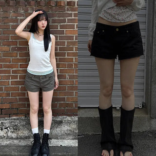 Zephy Vintage Damaged Cotton Shorts