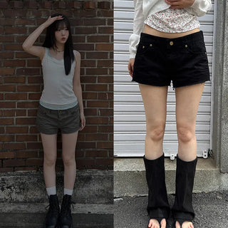 Zephy Vintage Damaged Cotton Shorts