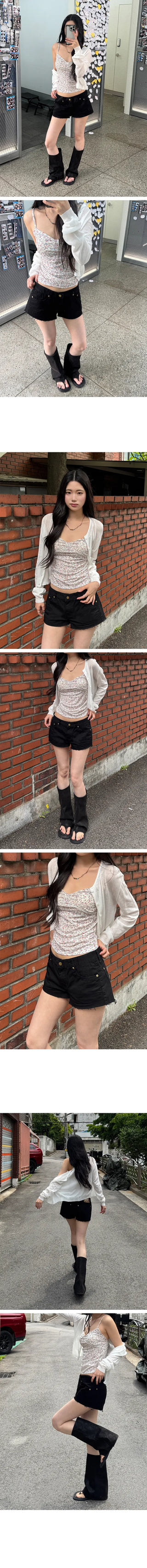 Zephy Vintage Damaged Cotton Shorts