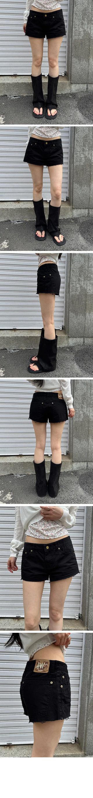 Zephy Vintage Damaged Cotton Shorts