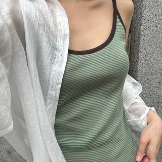 Hawkin Color Block Striped Sleeveless Top