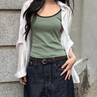 Hawkin Color Block Striped Sleeveless Top