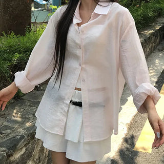 Same-day Shipping  Girly Wrinkle Long Sleeve Shirt