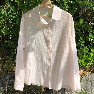Same-day Shipping  Girly Wrinkle Long Sleeve Shirt