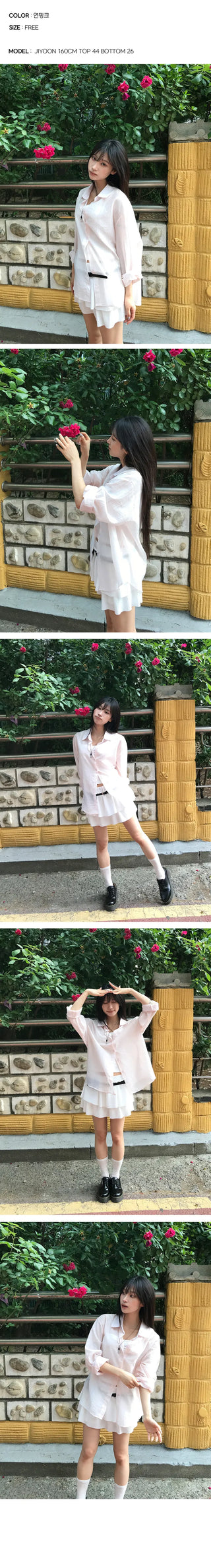 Same-day Shipping  Girly Wrinkle Long Sleeve Shirt