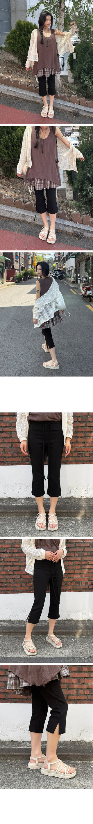 Venue Slit 3/4 Length Capri Elastic Pants
