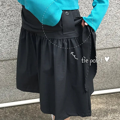 Blooming Tie Midi Skirt