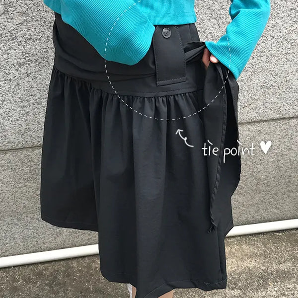 Blooming Tie Midi Skirt