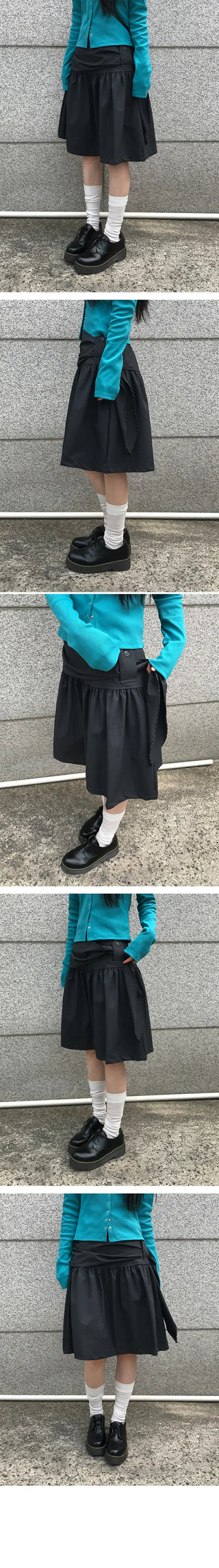 Blooming Tie Midi Skirt