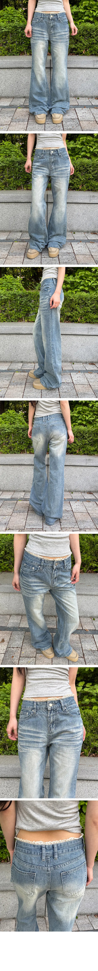 Loop Vintage Washed Semi Bootcut Denim Pants