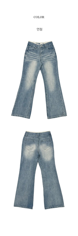 Loop Vintage Washed Semi Bootcut Denim Pants