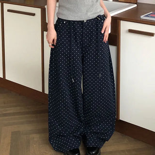 Chubby Dot String Wide Cotton Pants