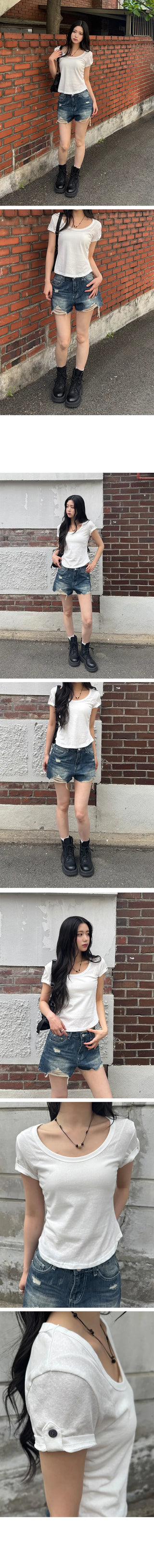 Roll-up Short Sleeve T-shirt